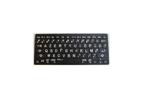 Grootlettertoetsenbord Azerty, voor Ipad, Iphone, witte letters op zwarte toetsen