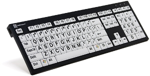 Grootlettertoetsenbord Azerty Windows zwarte letters op witte toetsen