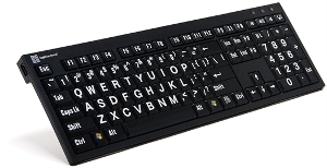 Grootlettertoetsenbord Azerty Windows witte letters op zwarte toetsen